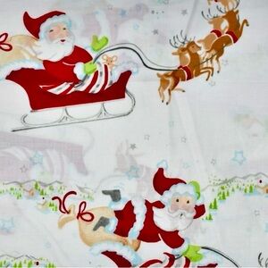 Pottery Barn Kids Santa Nursery Toddler Flannel Crib SHEET ~ Santa's Sleigh ~